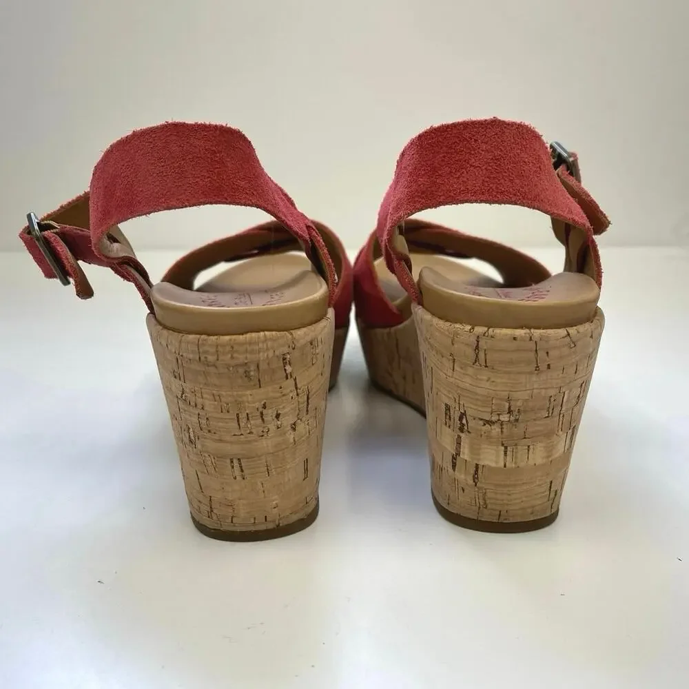 Kork-Ease Ava 2.0 Cork Wedge Platform Sandal Comfort Suede Leather Summer 10M